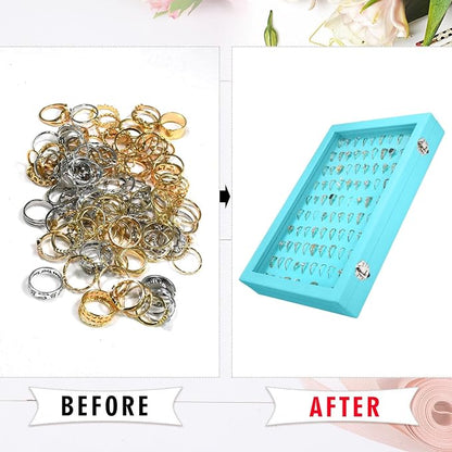 Velvet Ring Display Tray Organizer Box - Image 5