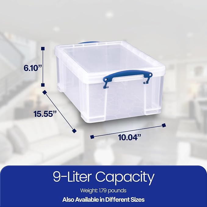 Really Useful Box 9 Liter Plastic Stackable Storage Container - Image 3