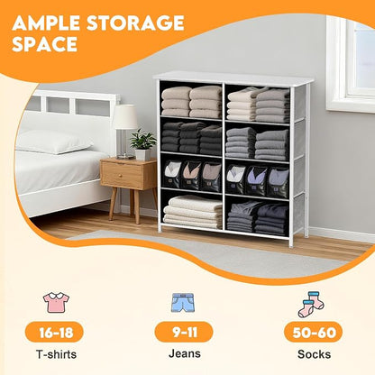 Curved Profile Dresser for Bedroom, Chest of Drawers, 8 Storage Drawers - Image 6