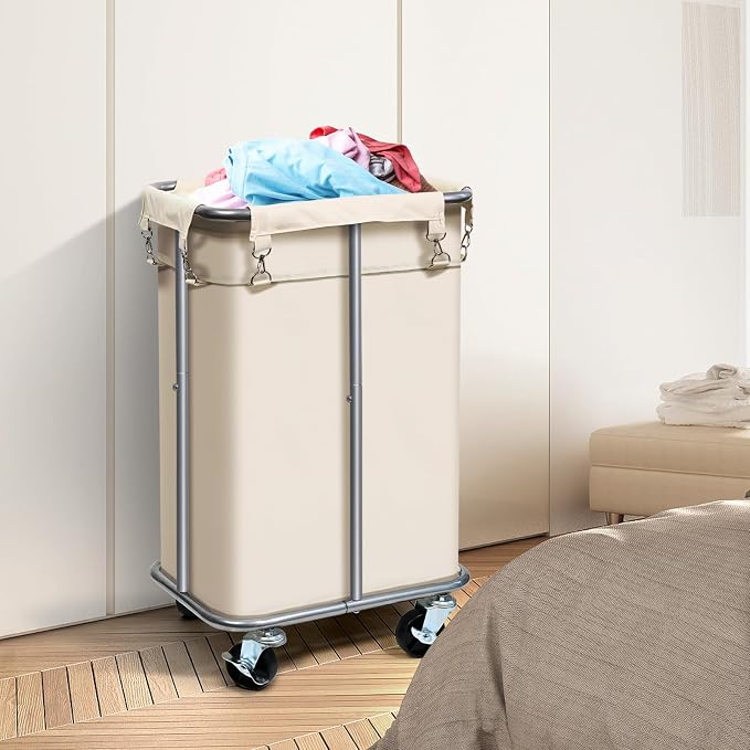 Laundry Basket with Wheels, Rolling Laundry Hamper with Removable Bag, 100L - Image 3