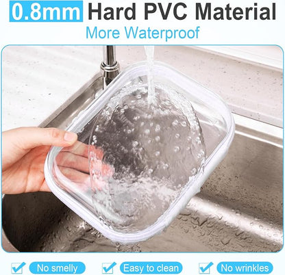 Sanwuta 6 Pcs Clear Hard Zipper Case Hard Plastic Zipper Pouches Transparent - Image 4