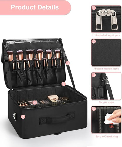 Relavel Extra Large Makeup Case Professional Cosmetic Storage Organizer Box - Image 8