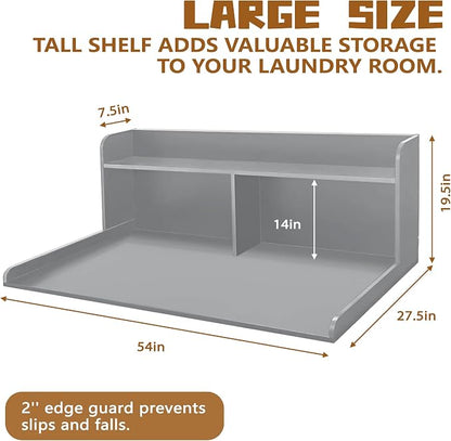 Royxen 2-Tier Washer Dryer Countertop, 19.5"H Wood Washer and Dryer Topper - Image 3