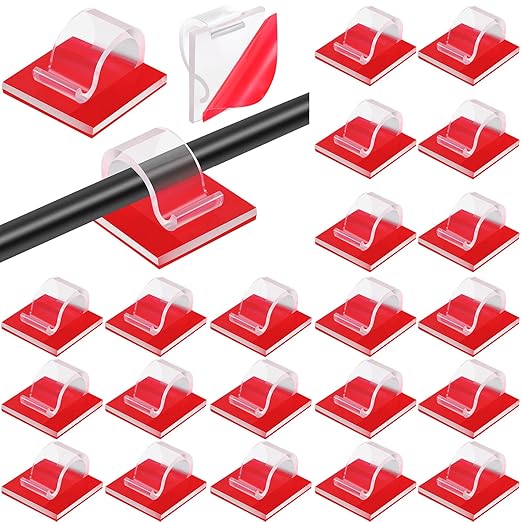 60 Pieces Mini Cable Clips Self Adhesive Light Clips Light Hooks Wire Cable by Namalu