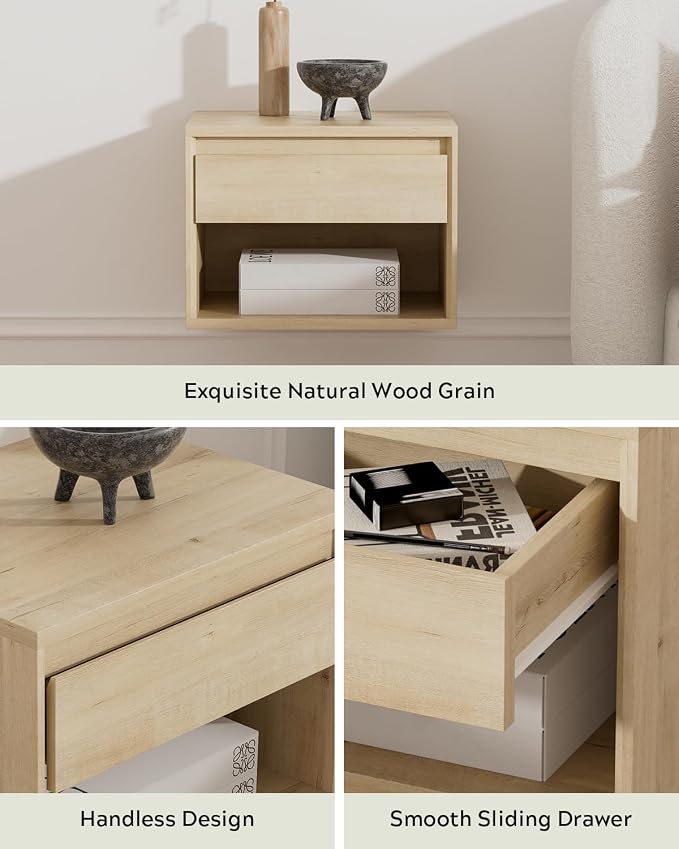 Floating Nightstand, Wall Mounted Bedside Table - Image 4