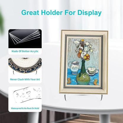 Boloyo Flat Back Acrylic Plate Display Stand, 3 Inch 5PC Clear Acrylic Display - Image 5