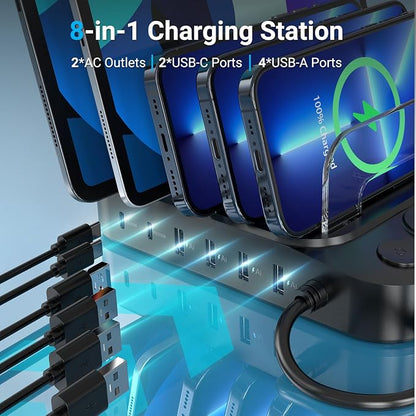 Catlyn Charging Station for Multiple Devices, 8 Port Charger Stations - Image 2