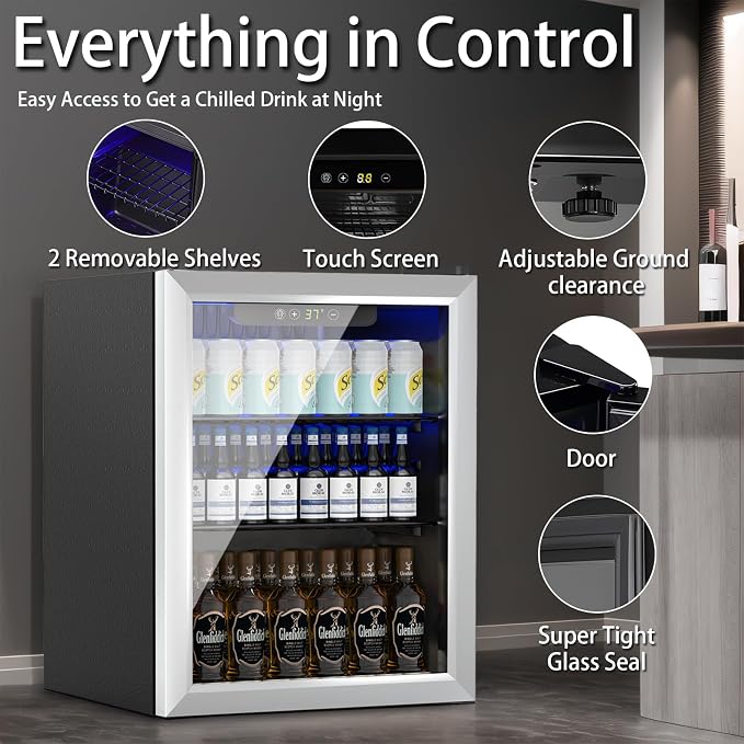 1.7 Cu.ft Beverage Refrigerator Cooler, 72 Cans Mini Fridge - Image 5