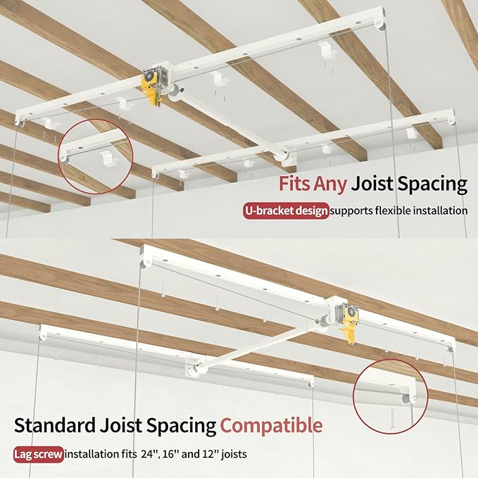 Garage Ceiling Storage Racks, Heavy-duty 4x8 FT Overhead Garage Storage Rack - Image 4