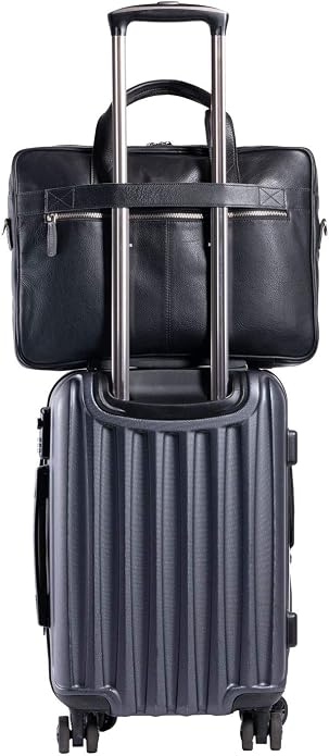 KomalC 16 Inch Leather briefcases Laptop Messenger Bags - Image 4