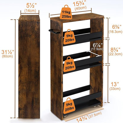 TEAMIX 4 Tier Slim Storage Cart - Image 6