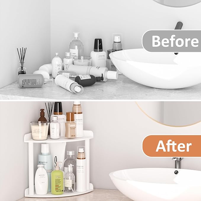 2 Tier Countertop Corner Organizer Shelf 7x7x8 Inch - Image 5