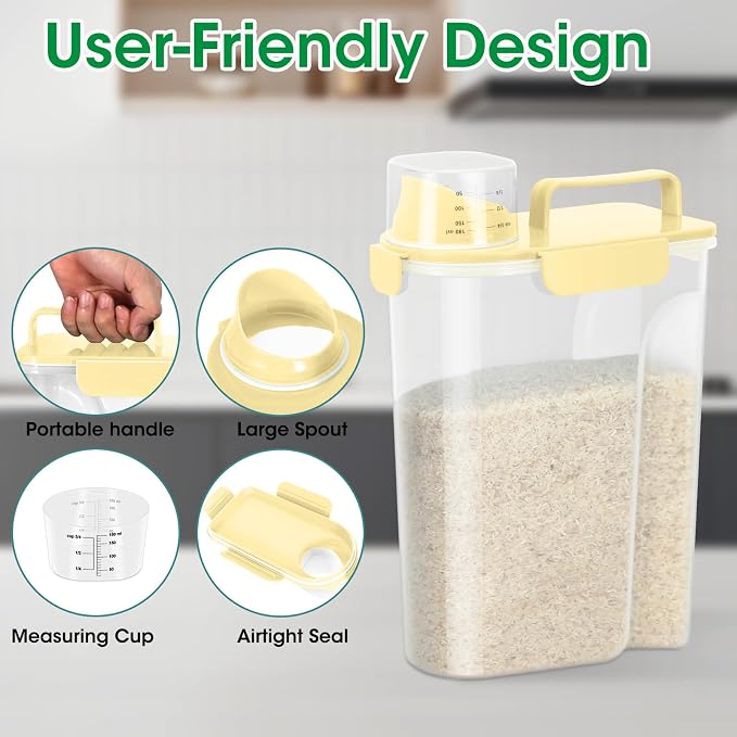 TBMax Airtight Rice Container 10 Lbs, Cereal Dispenser, Travel Pet Cat Dog Food - Image 5