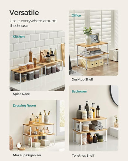 SONGMICS Cabinet Organizer Shelf, Kitchen Storage, Spice Rack, Expandable - Image 4
