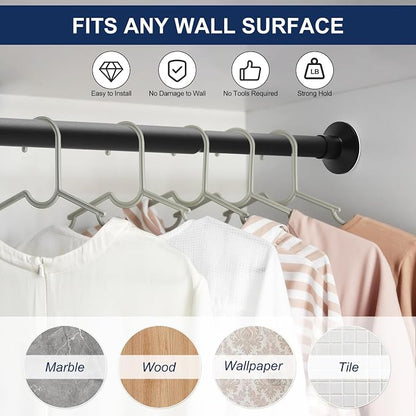 No Drilling Closet Rod, 27.5-74 Inches Hanging Closet Rod - Image 4