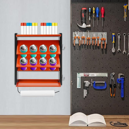 Spray Can Holder Wall-mounted Paints Holder Garage Storage Heavy Duty Paint - Image 4