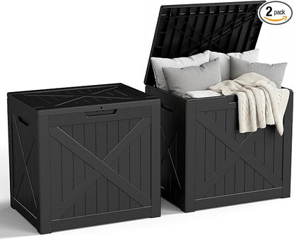 31 Gallon Outdoor Storage Box, Large Resin Deck Box by Unknown