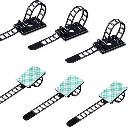 50 Pieces Cable Management Desk Wire Organizer Cable Ties Zip Ties Adhesive by RayTour