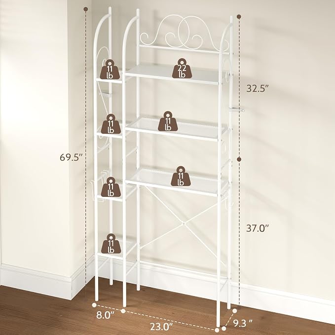 7-Tier Over the Toilet Storage Rack, Heavy-Duty Metal Bathroom Organizer - Image 2