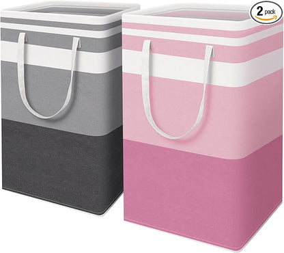 HomeHacks 2 Pack Large Laundry Baskets, Waterproof, Freestanding Laundry Hampers by HomeHacks