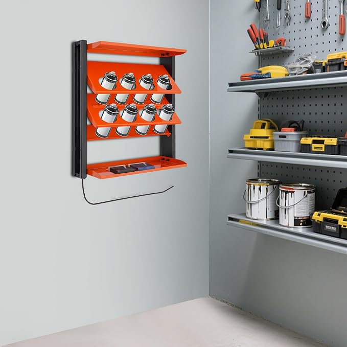 Spray Can Holder Wall-mounted Paints Holder Garage Storage Heavy Duty Paint - Image 6