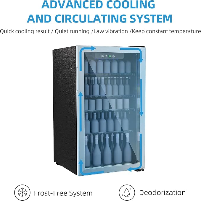 Compact Beverage Refrigerator, 126 Can/3.2 Cubic Feet Fridge - Image 4
