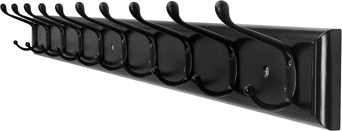 Dseap Coat Rack Wall Mounted: 10-Hooks, 38-1/4" Long, Wood Coat Hooks Wall by Dseap