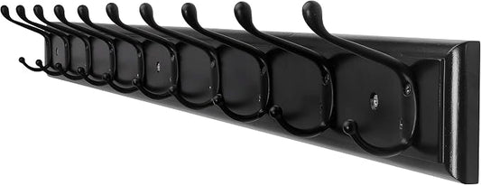 Dseap Coat Rack Wall Mounted: 10-Hooks, 38-1/4" Long, Wood Coat Hooks Wall by Dseap