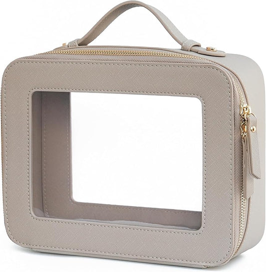 Popvibe Clear Makeup Bag Travel Cosmetic Case Transparent Toiletry Bag by POPVIBE