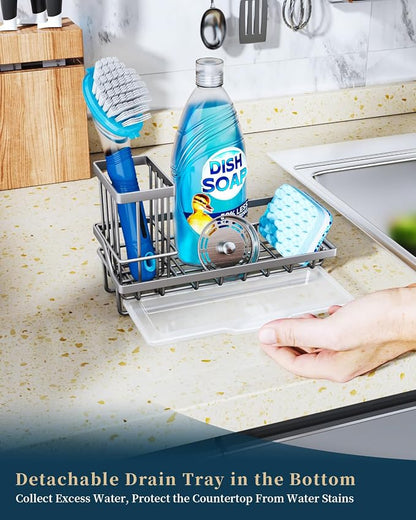 Consumest Sponge Holder for Kitchen Sink, Sink Caddy Organizer - Image 4