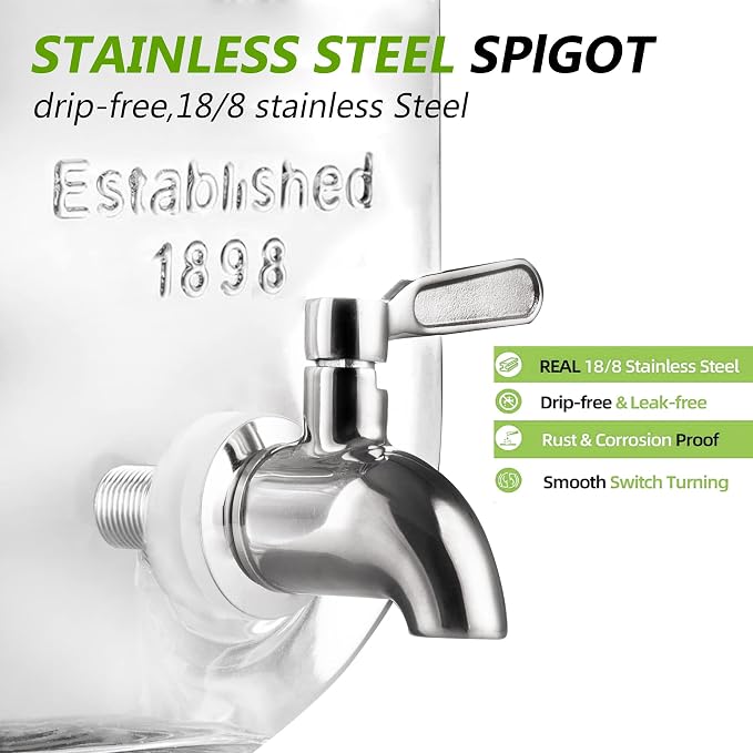1 Gallon Drink Dispenser with Spigot 18/8 Stainless Steel – Airtight & - Image 6