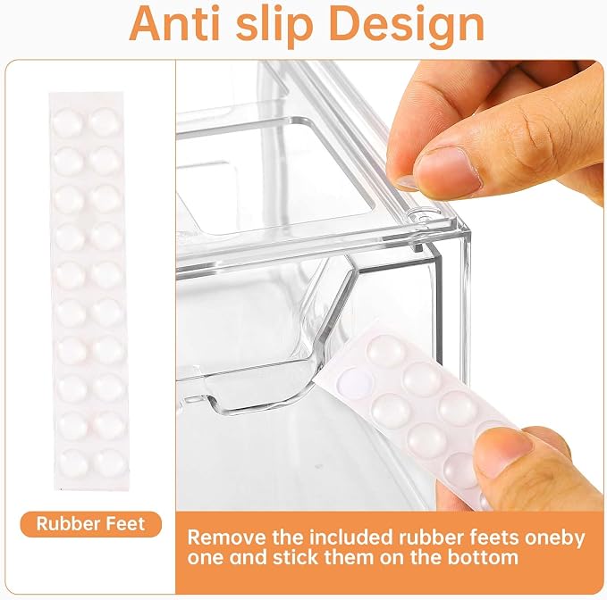 4 Pack Stackable Makeup Organizer, 4.4'' Tall Acrylic Bathroom Makeup Organizer - Image 3