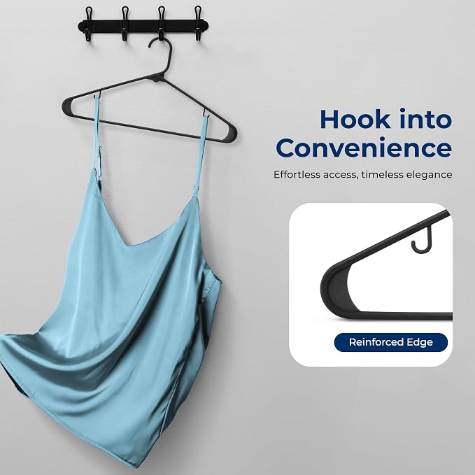 SereneLife 150 Pack Plastic Hangers, Lightweight, Space Saving Clothes - Image 6