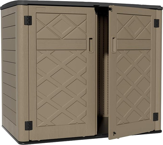 ZZM Large Outdoor Storage Shed, 48 Cu Ft Resin Versatile Storage Cabinet by ZZM
