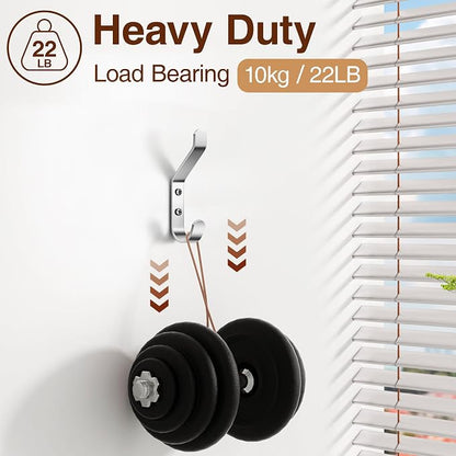 10-Pack Coat Hook for Hanging, Stainless Wall Hooks for Towel, Wall Mounted - Image 2