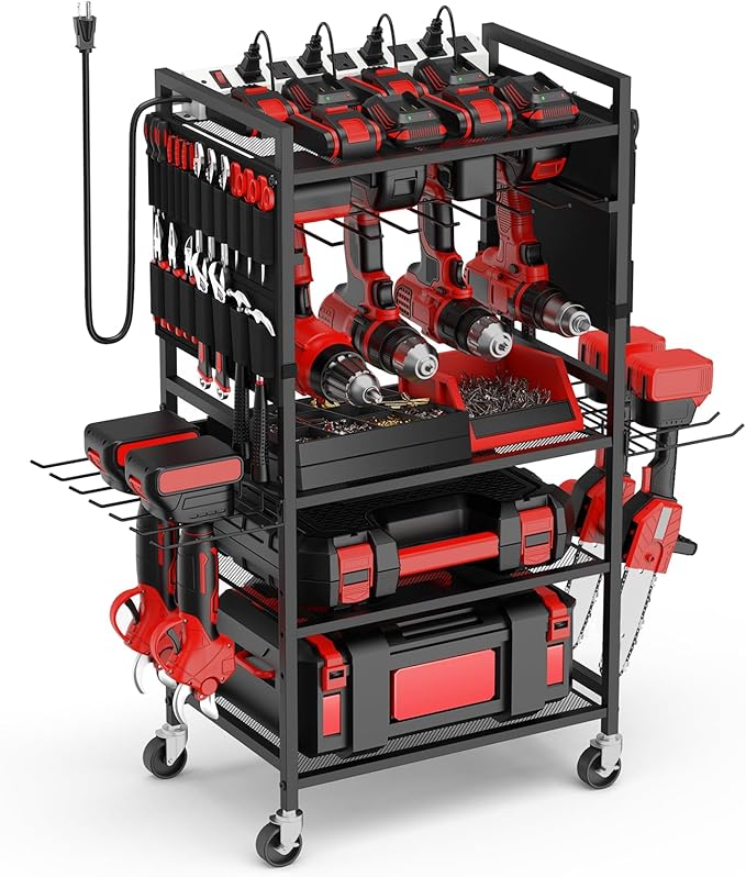 JUNNUJ Garage Large Power Tool Organizer Cart by JUNNUJHome