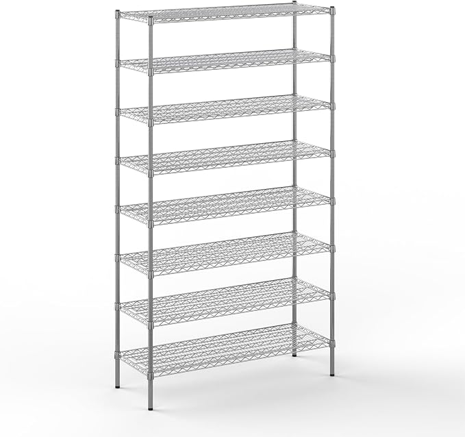 18" Deep x 48" Wide x 86" Height Wire Shelving Kit | 8-Tier | NSF Commercial by Regal+Altair