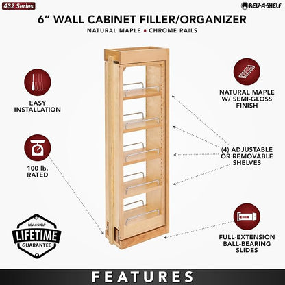Rev-A-Shelf 6" W x 36" H Pull Out Quad Shelf Organizer - Image 5