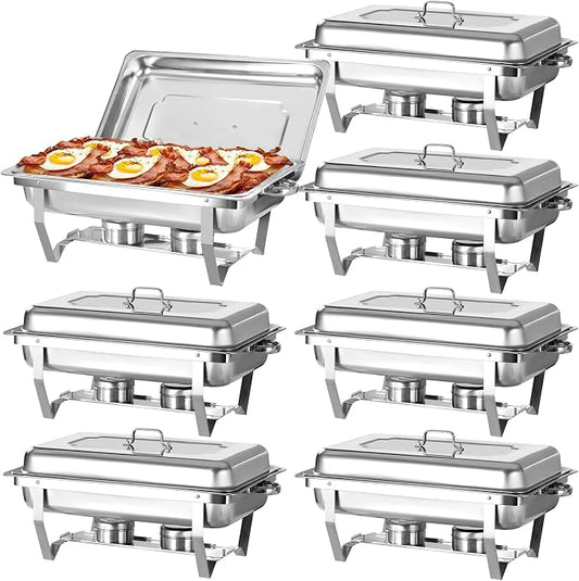 Chafing Dish Buffet Set, 8QT Stainless Steel Chafing Dishes by Unknown