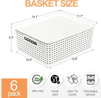 Wekioger Plastic Woven Baskets - Image 3