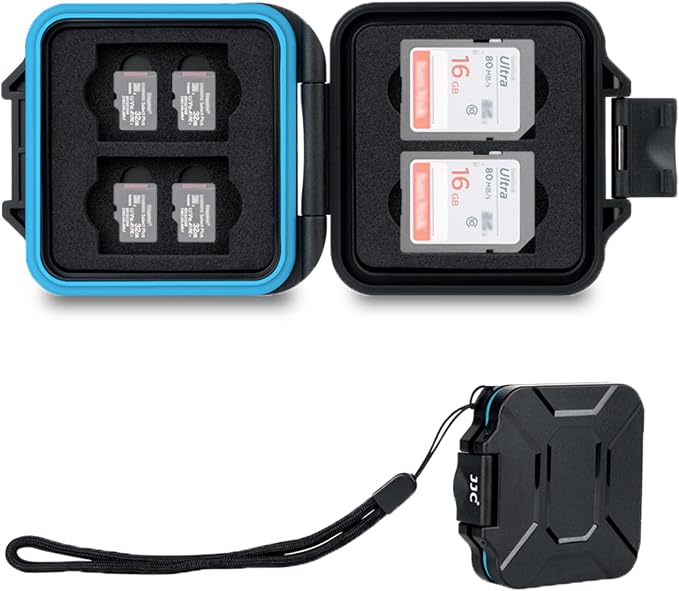 JJC 12 Slots Portable SD Micro SD Memory Card Case, Water-Resistant and by JJC