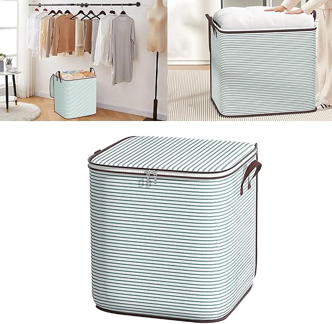 Clothes Storage Bins, 210L Foldable Blanket Storage Bags, Closet Organizers and by KyeeaDIY