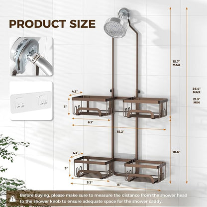 REINHARDT Shower Caddy Hanging for Handheld Showerheads Adjustable Split Shower - Image 6