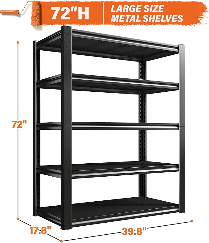 REIBII Garage Shelving Heavy Duty 2500LBS Storage Shelves 40" W Garage Shelves - Image 3