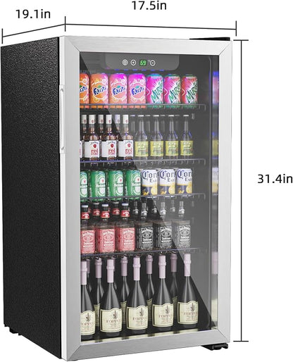 3.2 Cubic Feet Mini Fridge, 126 Can Freestanding Beverage Refrigerator - Image 5