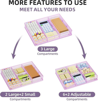 Marbrasse Desk Drawer Organizer, Metal Mesh Drawer Organizer Tray - Image 3