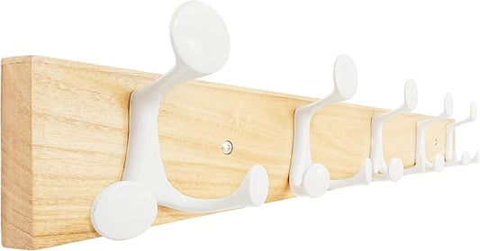 SKOLOO 24-Inch Natural Wood Coat Rack Wall Mount by SKOLOO