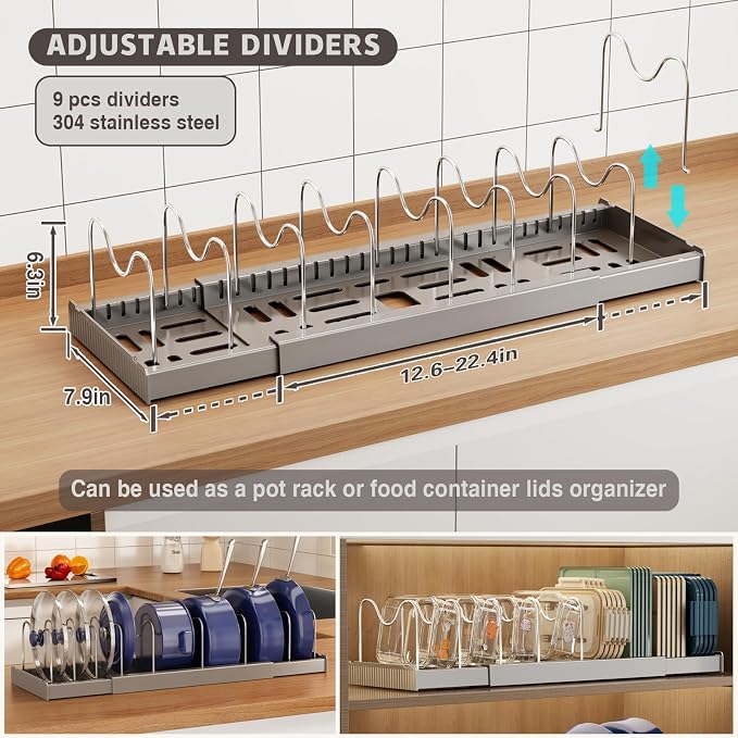 2 Pack Expandable Food Storage Container Lid Organizers - Image 2
