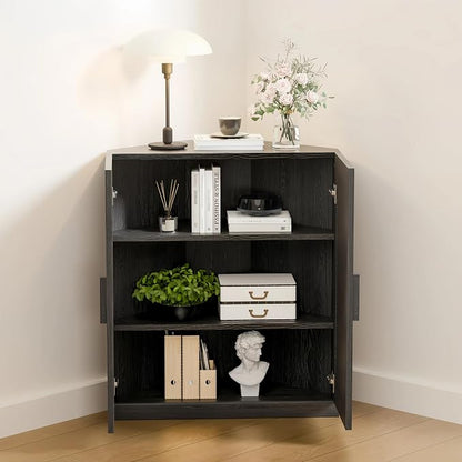 Casaphoria Farmhouse Corner Cabinet, Wooden Corner Storage Cabinet - Image 5