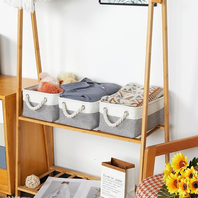 Bidtakay Small Baskets Fabric Storage Baskets - Image 4